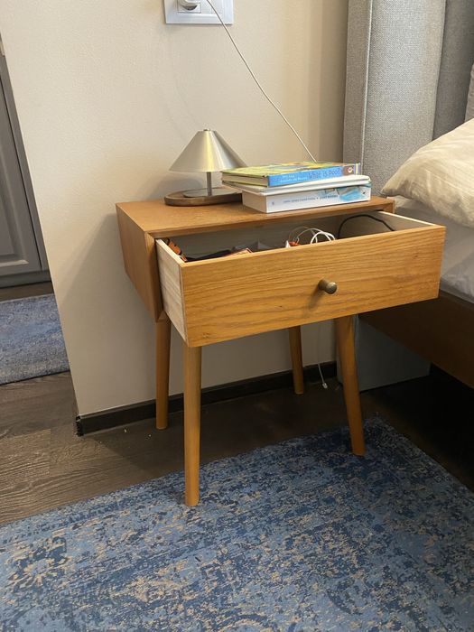 Set 2 noptiere din lemn stejar