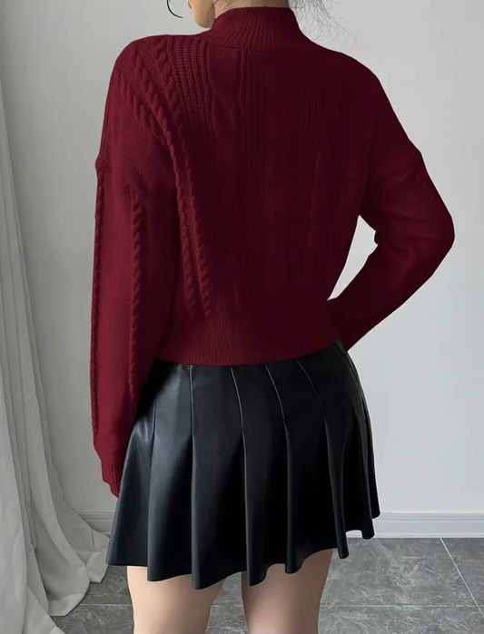 Дамски пуловер в бордо