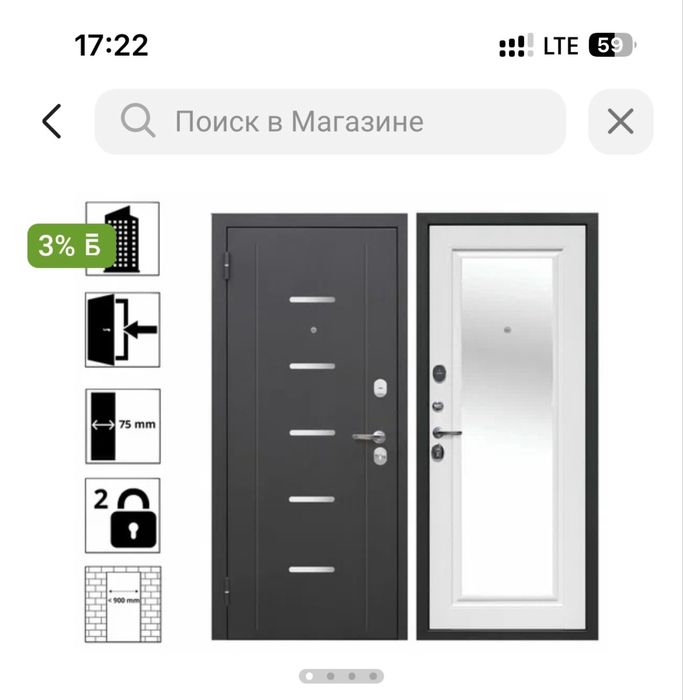 Дверь входная с зеркалом