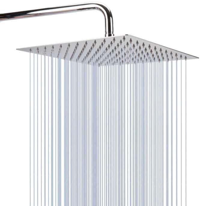Cap duș pătrat Katezon 30 cm, inox lucios, montaj tavan