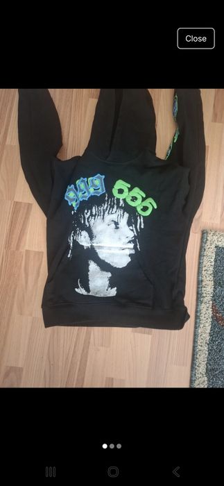 Hanorac Sp5der negru cu verde cu rapper Juice Wrld Mărime S