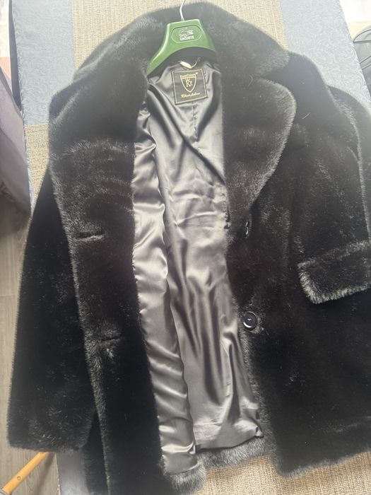 Палто faux fur от вълна и ангора