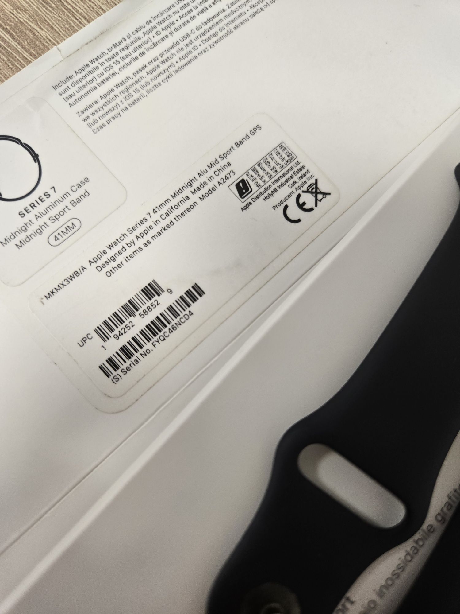Apple Watch seria 7 negru 41 mm