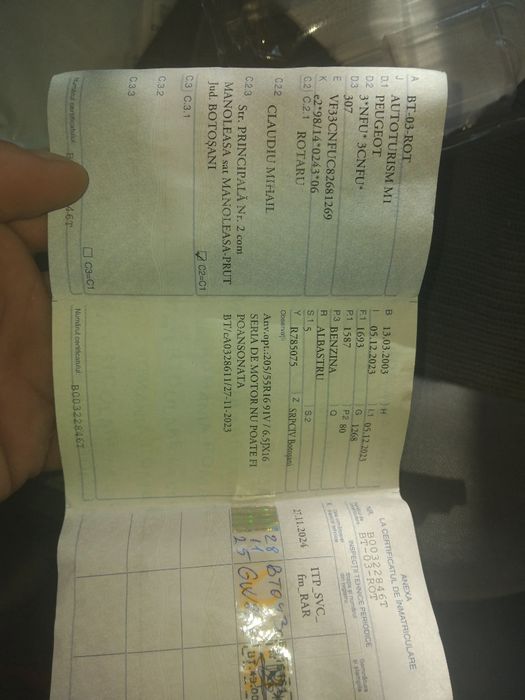 Pejo 307 de vânzare! An 2003 unic proprietar