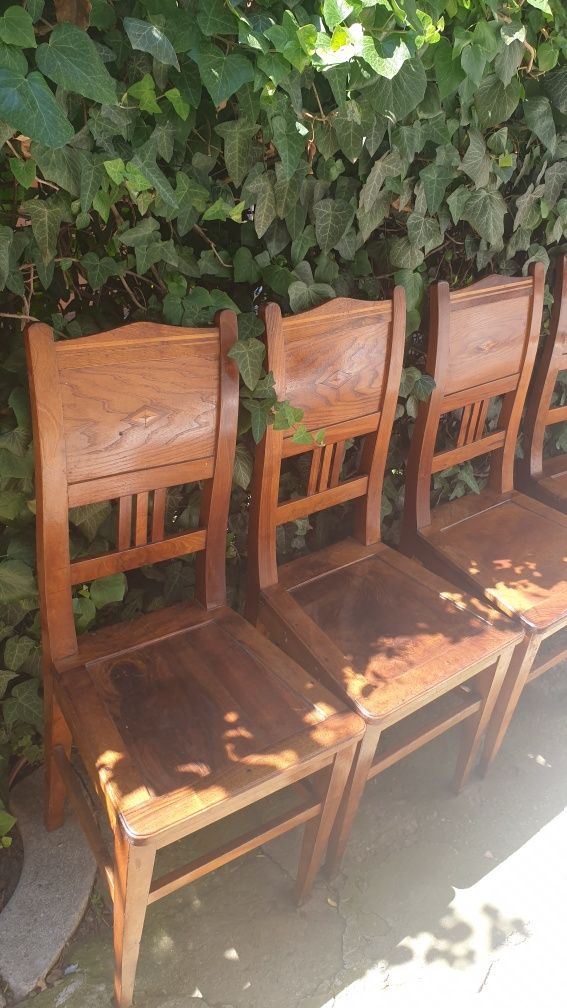 Set scaune lemn masiv cu intarsii