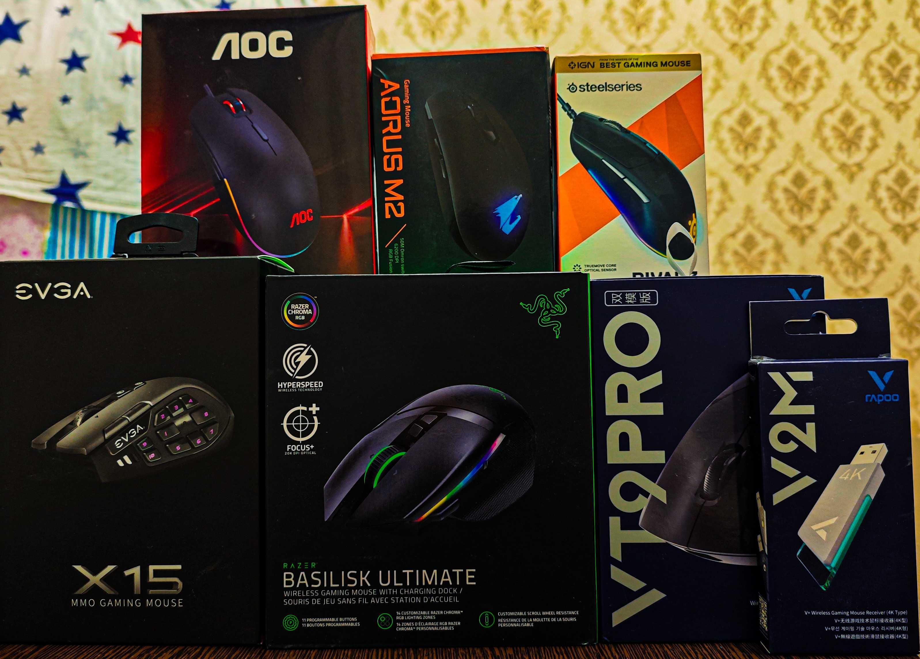 НОВЫЕ! Игровые мышкы Razer,HyperX,Rapoo,EVGA,Aorus SteelSeries AOC