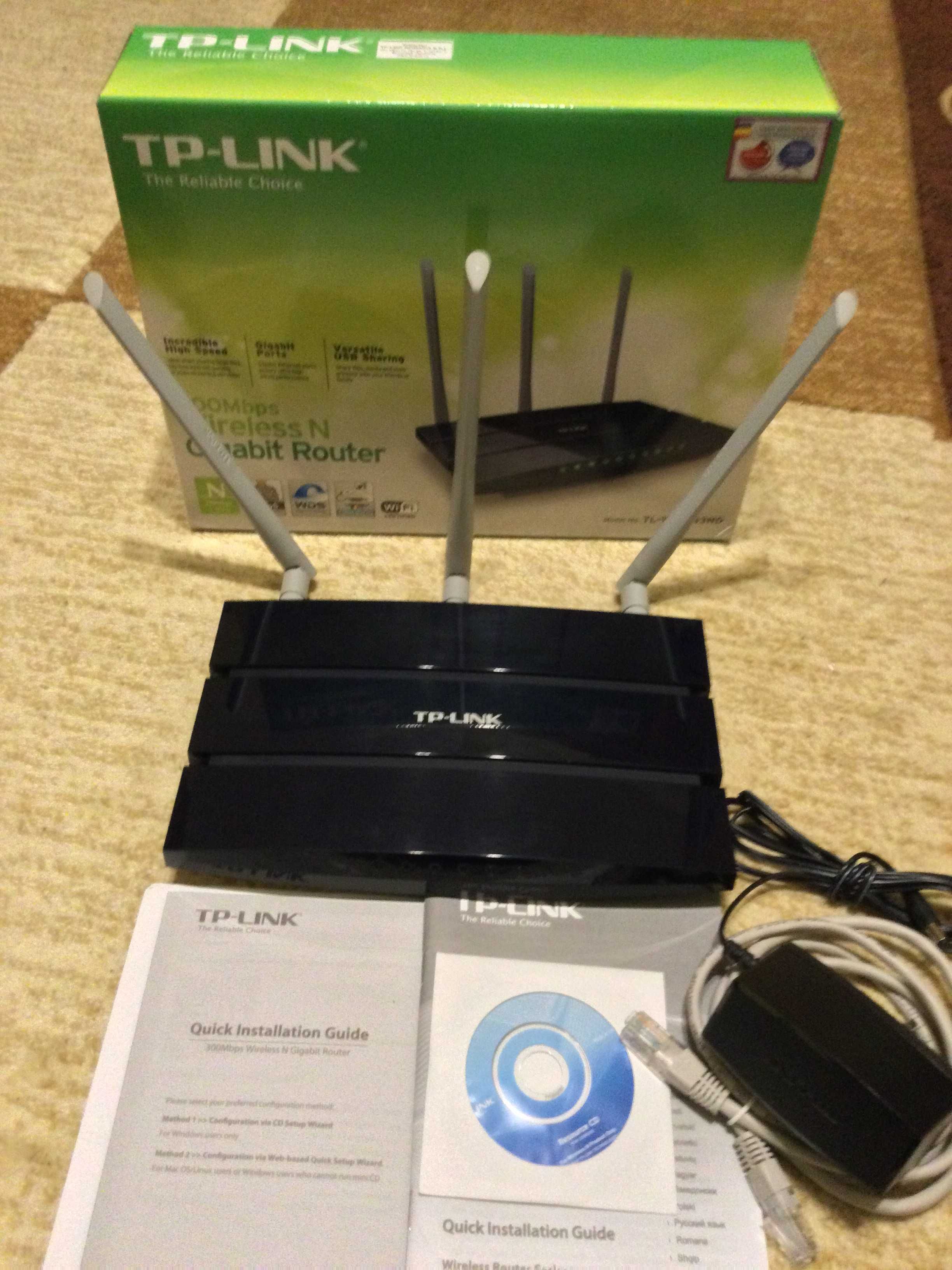 Router wireless Gigabit TP-Link TL-WR1043ND, USB, full box, impecabil.