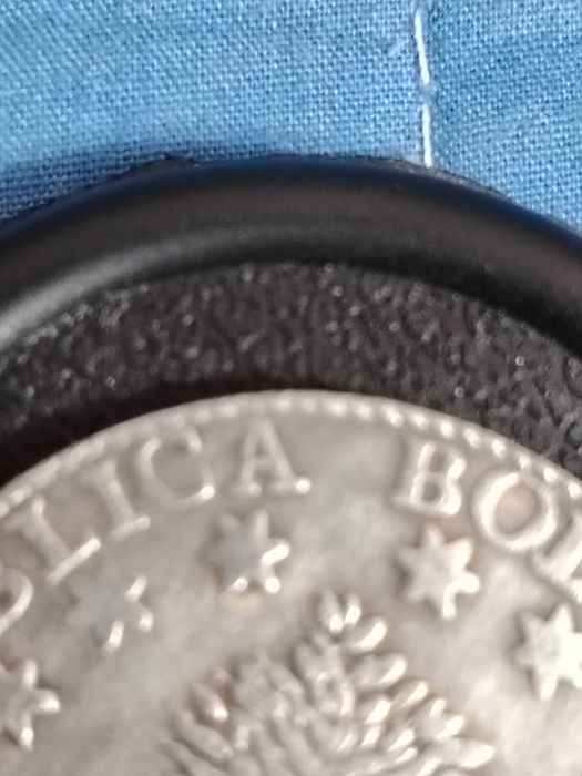 Монета редкая Боливия 1835 год ( LIBREFOR LA CONSTITUCION)