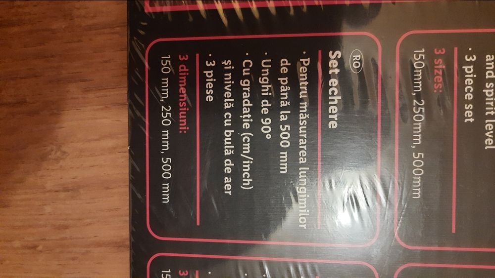 Set Echere pentru masurare, 150,250,500mm,unghi 90 Grade,Nou