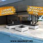 Set mobilier de gradina/terasa canapea/coltar 6 piese Alb Ratan NOU