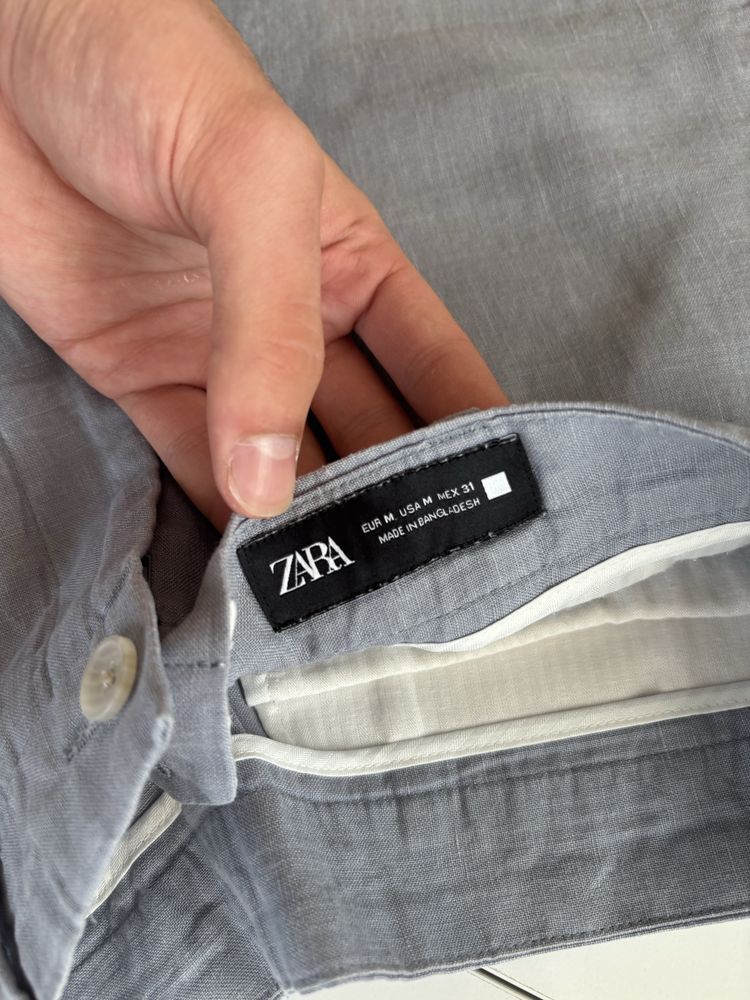 100% лен къси панталони Zara