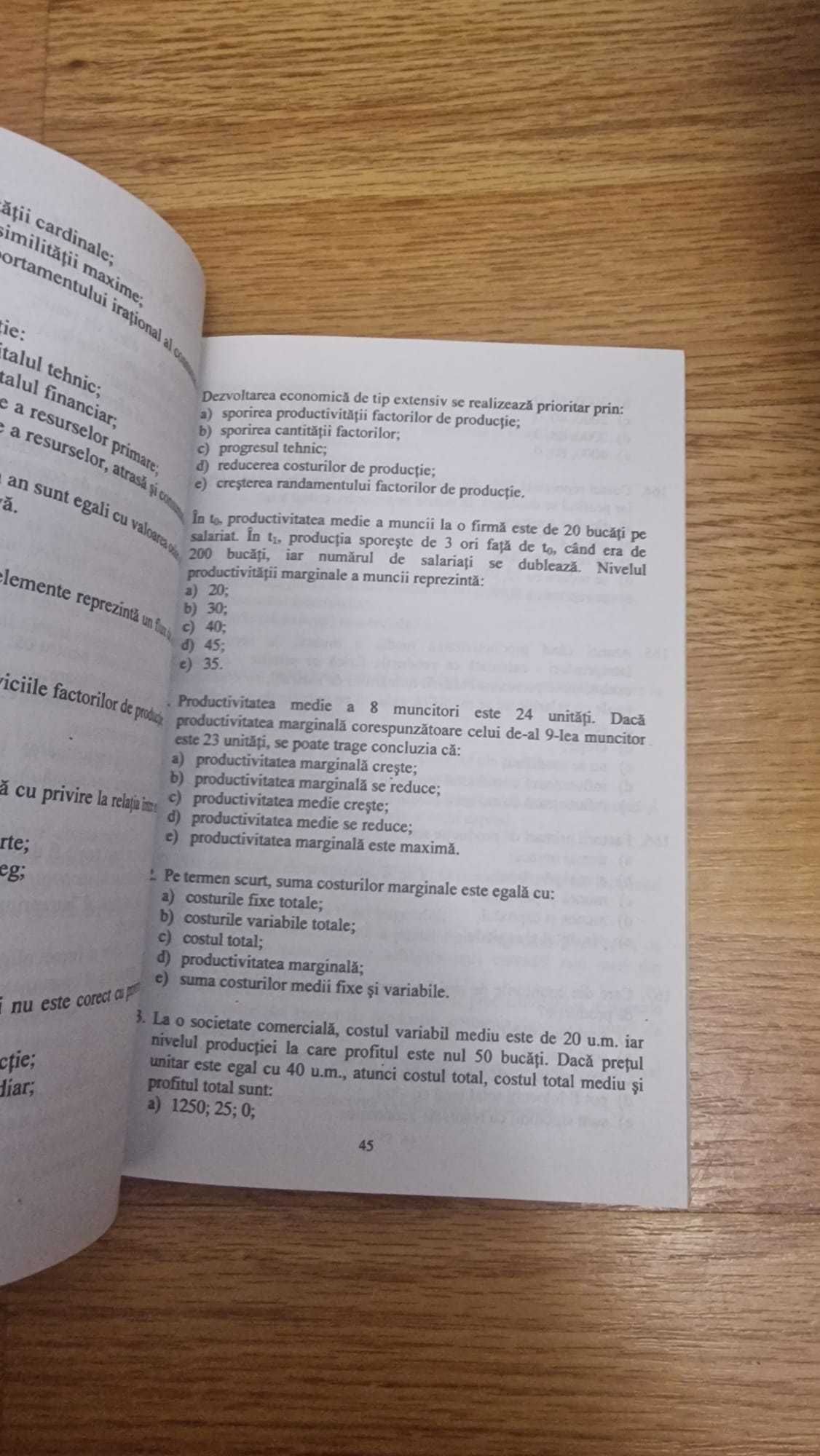 Carte Economie cu teste grila pentru licenta editura ASE