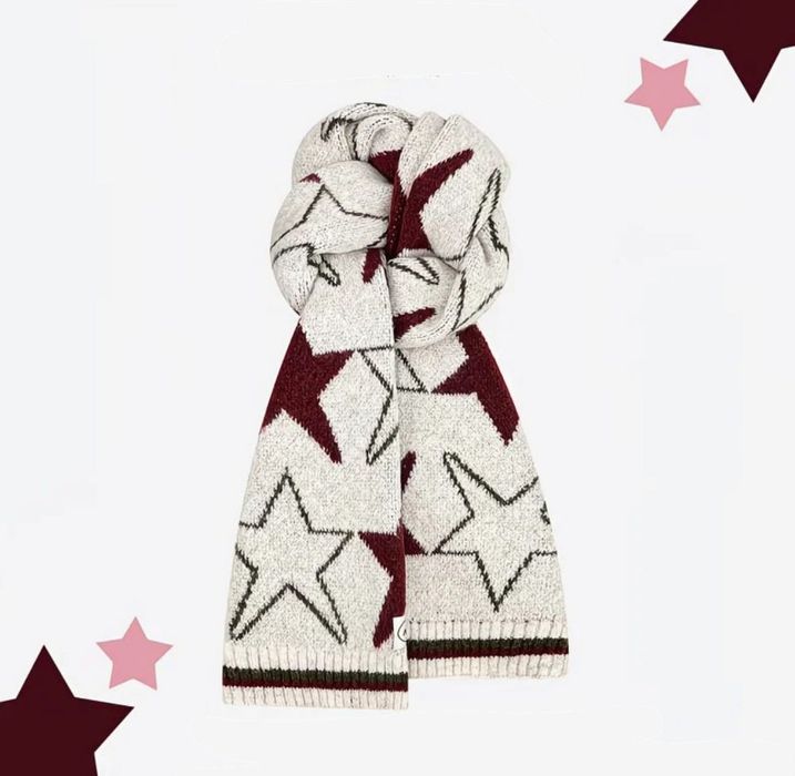Модные шарфы для зимы со звездами разных цветов