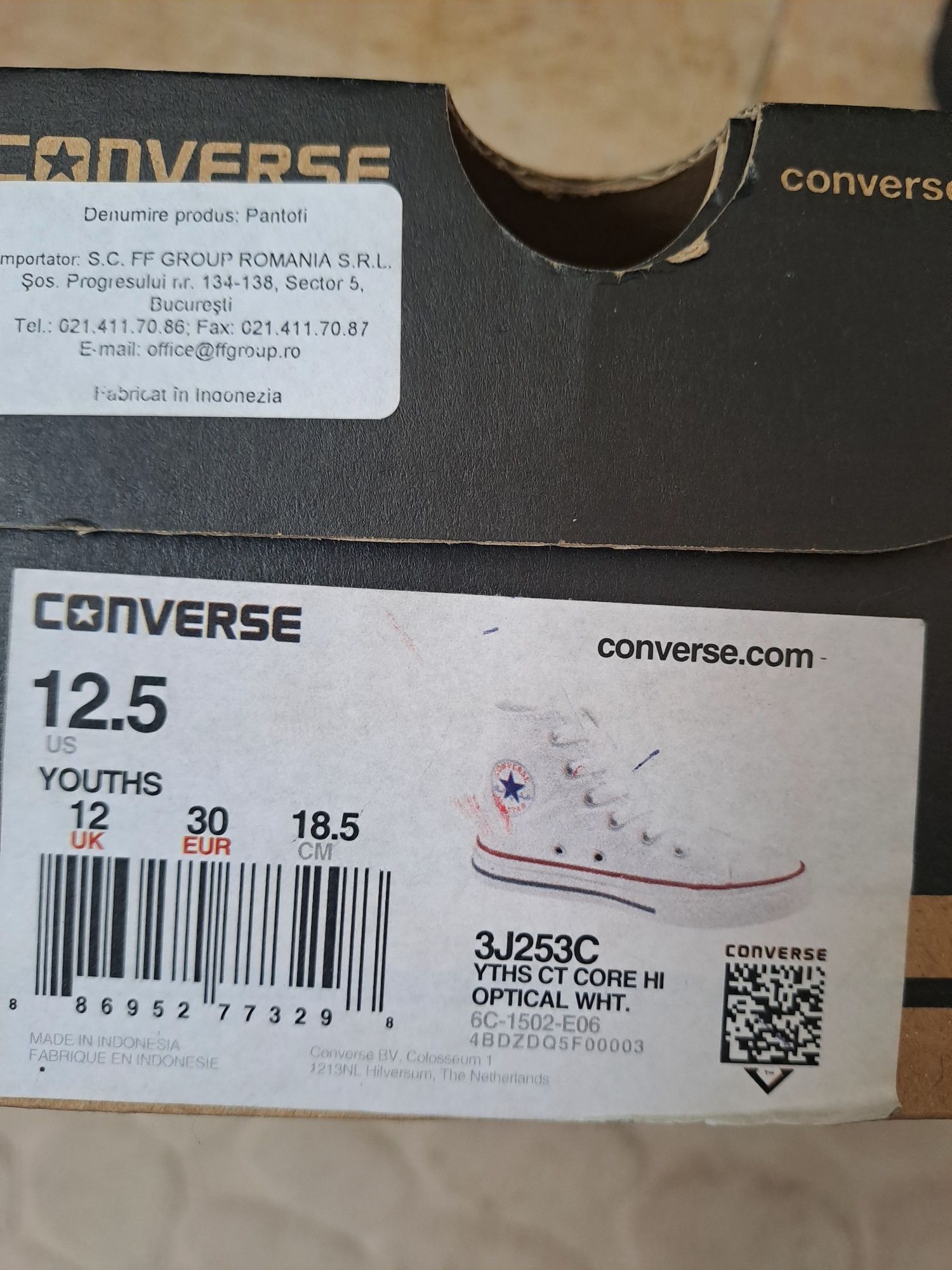 Converse albi mar 30 noi Originali