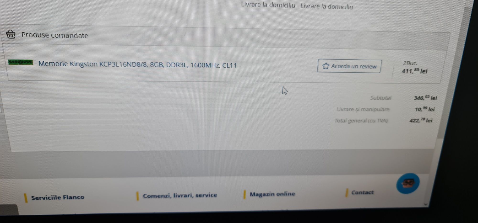 Vând plăcuțe RAM a câte 8GB