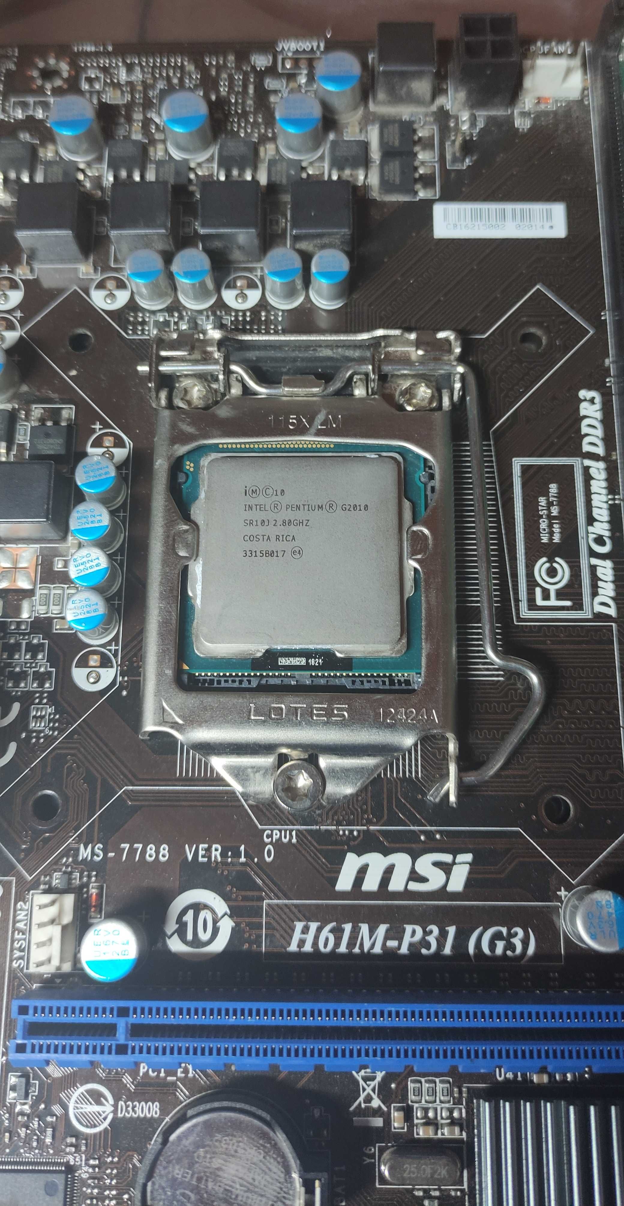 Комплекты AsRock H61M Core i3-3.3GHz/4G-G2120 3.1GHz/MSI H61М/2Gb DDR3