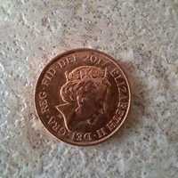 Медна монета с Кралица Елизабет II