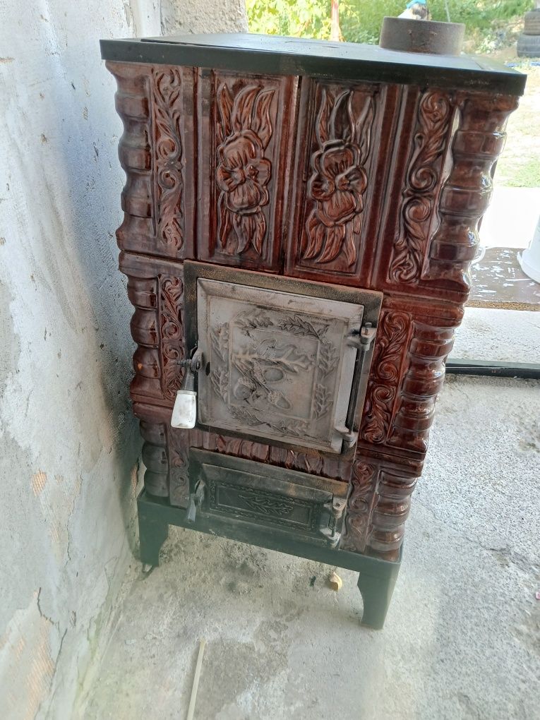 Soba teracota premontata, 3 randuri + plita, 5 kW, maro, 170 kg, 46 x