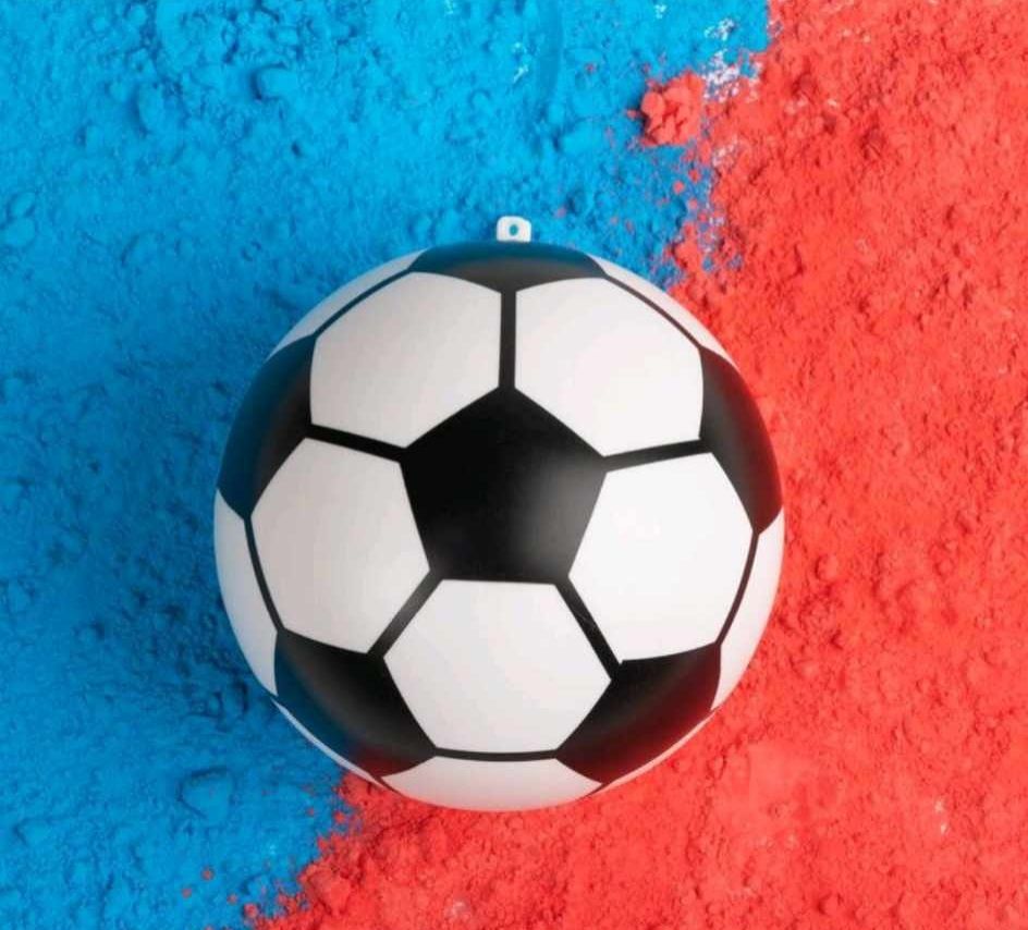 Сет от футболна топка с розова и синя пудра за Gender Reveal