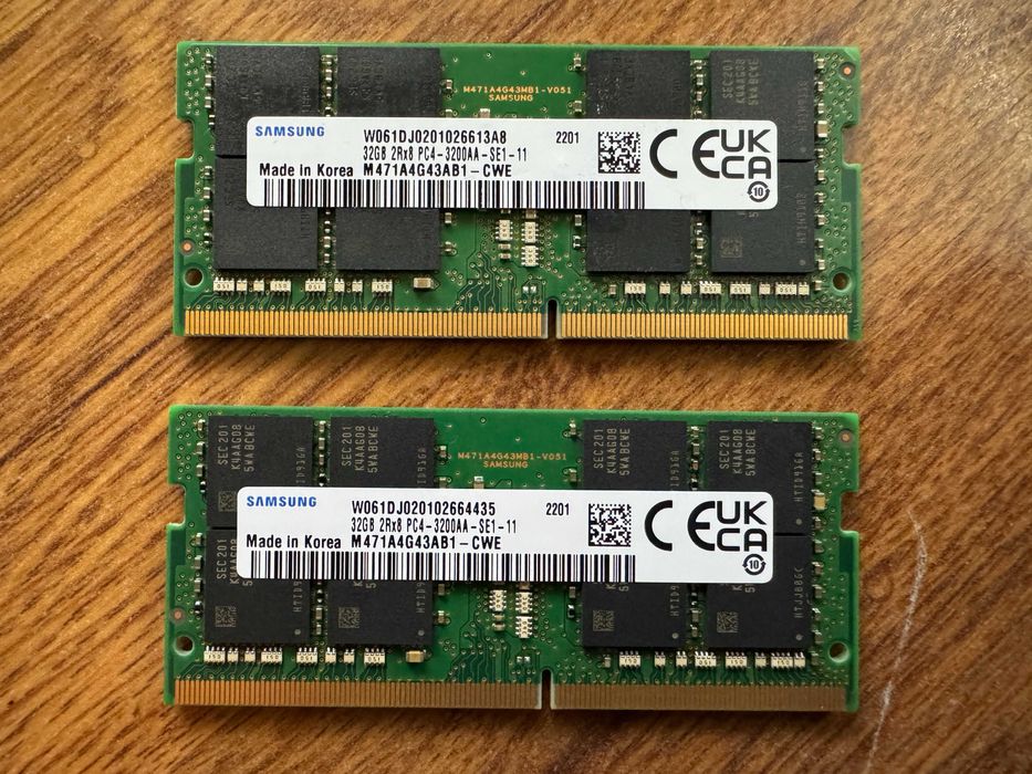 НОВА Samsung 64GB / 32GB 3200MHz PC4 SODIMM Ram памет за лаптоп