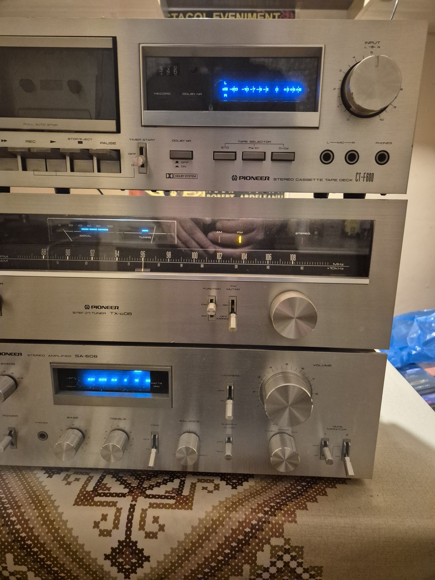 Pioneer SA608 blue linie amplif tuner deck (akai sony)