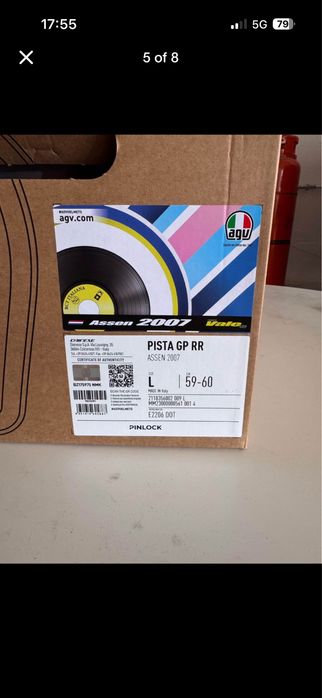 Каска AGV Pista GP RR Assen 2007 Valentino Rossi Limited Edition - L