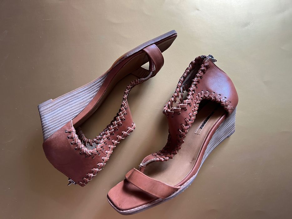 Sandale Adolfo Dominguez maro piele