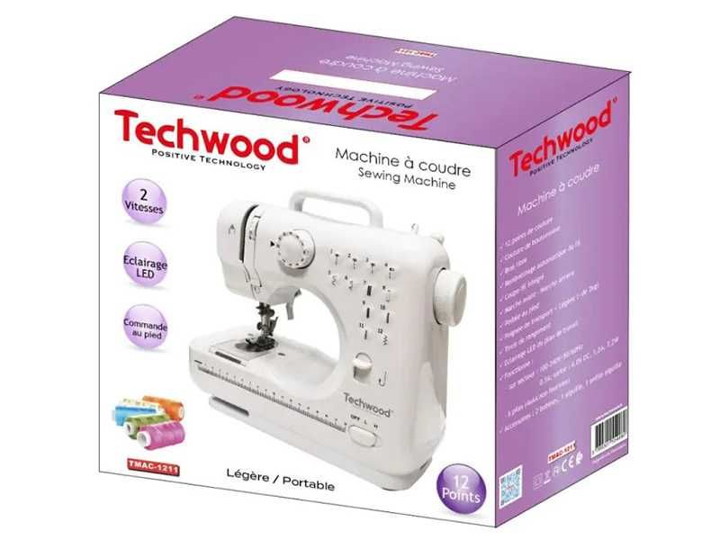 НОВИ! Шевна машина Techwood 10 програми подсветка на ток или батерии