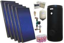 Pachet sistem solar presurizat 5 panouri solare plane Sunsystem