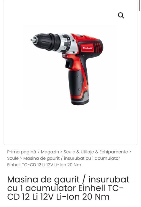 Masina de gaurit insurubat Ennhell TC-DC 12Li 12V /