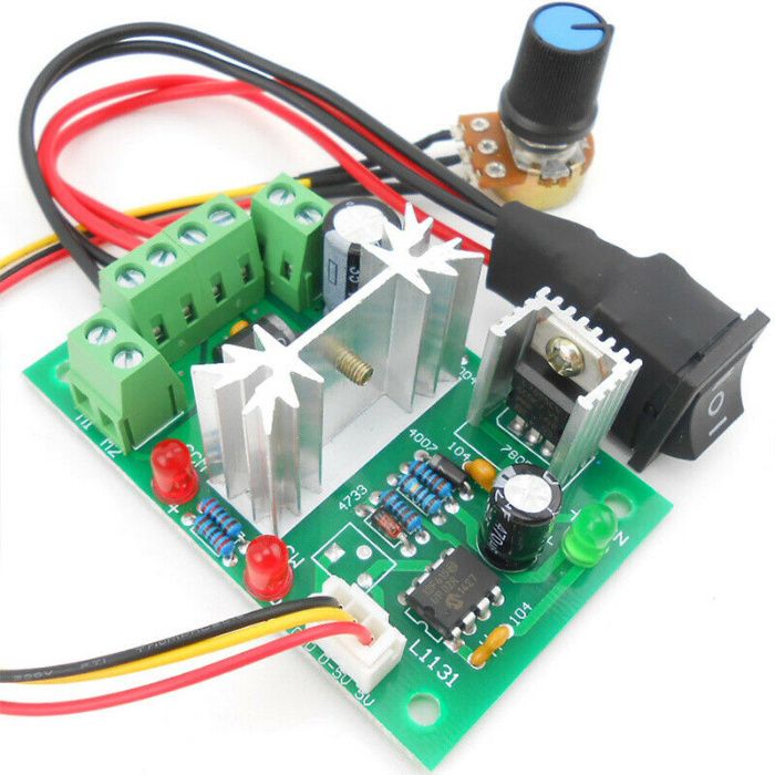 Regulator de turatie motor cc PWM 6A 6-30V -Schimbare sens. Nou!