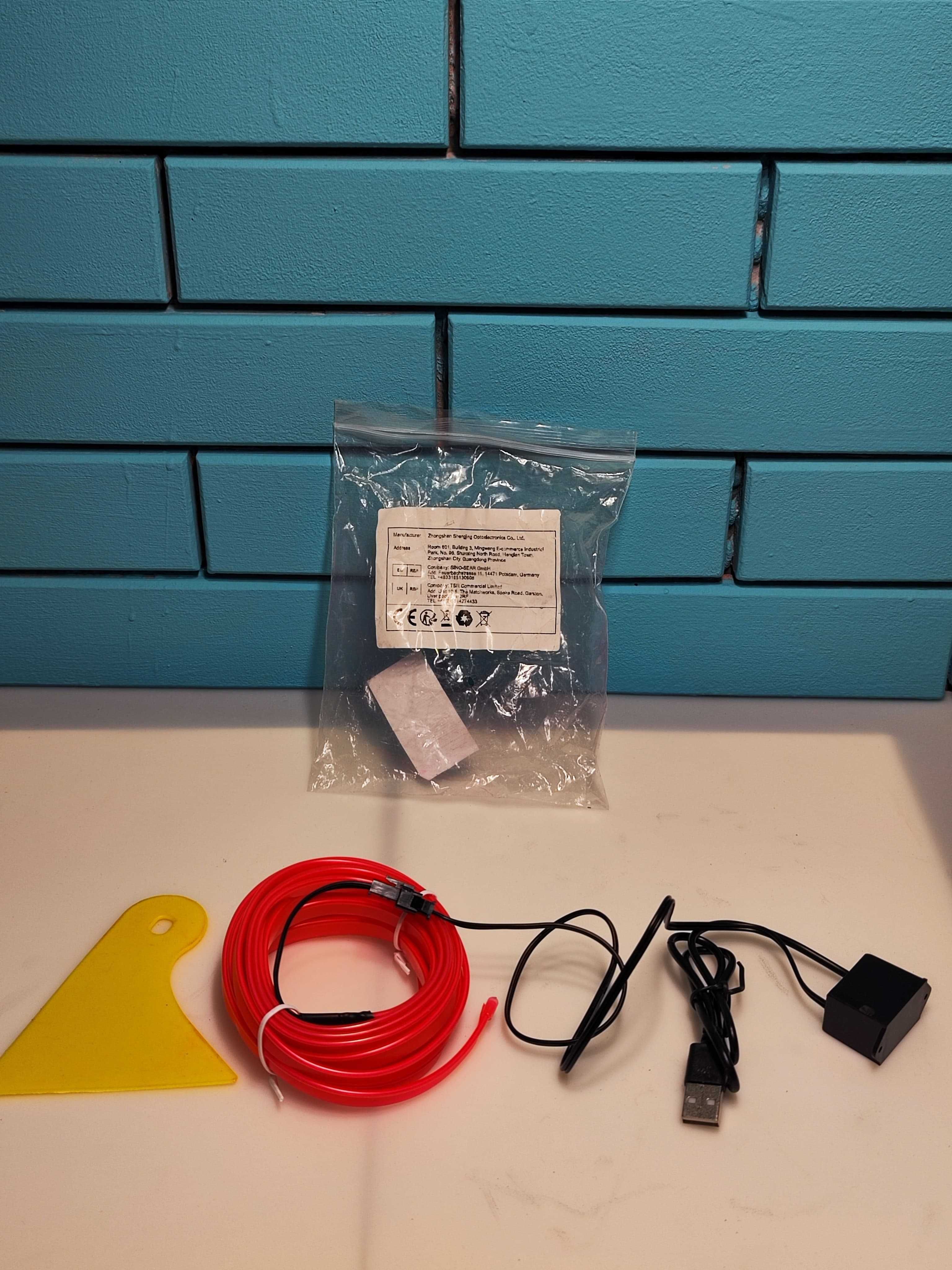 5 МЕТРА неон Оранжева LED лента осветление интериор кола автомобил USB