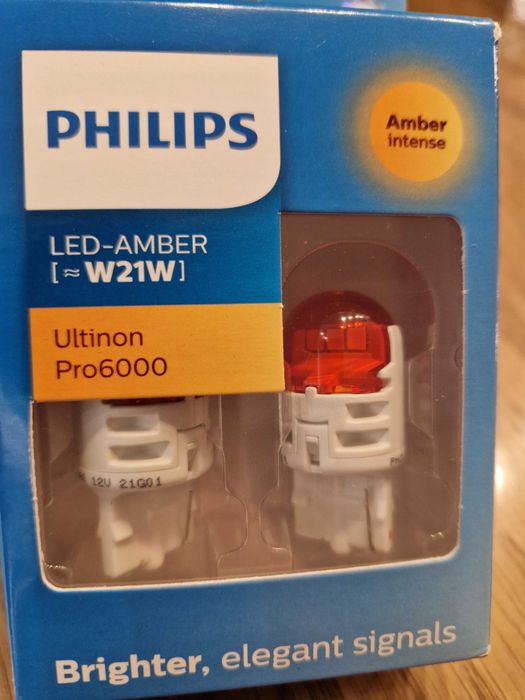 LED крушки мигачи оранжеви Philips Ultinon Pro6000