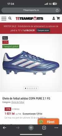 Ghete de fotbal adidas COPA PURE 2.1 FG mărimea 44 2/3