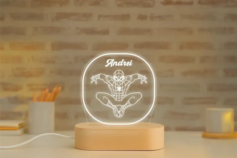 Lampa LED 3D Spider-Man – 189 lei – Livrare Gratuită