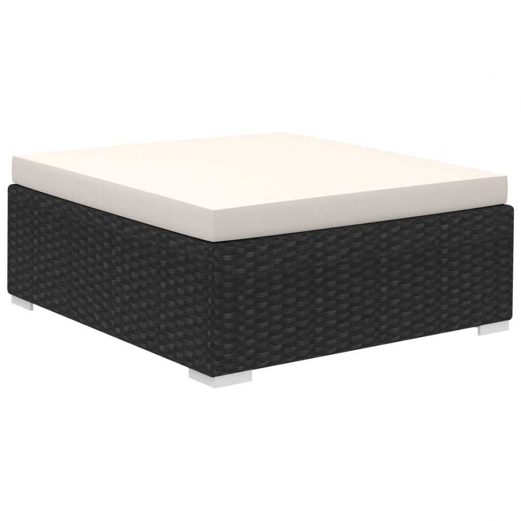 Set mobilier de gradina/terasa canapea/coltar Negru/Crem Ratan IMOLA