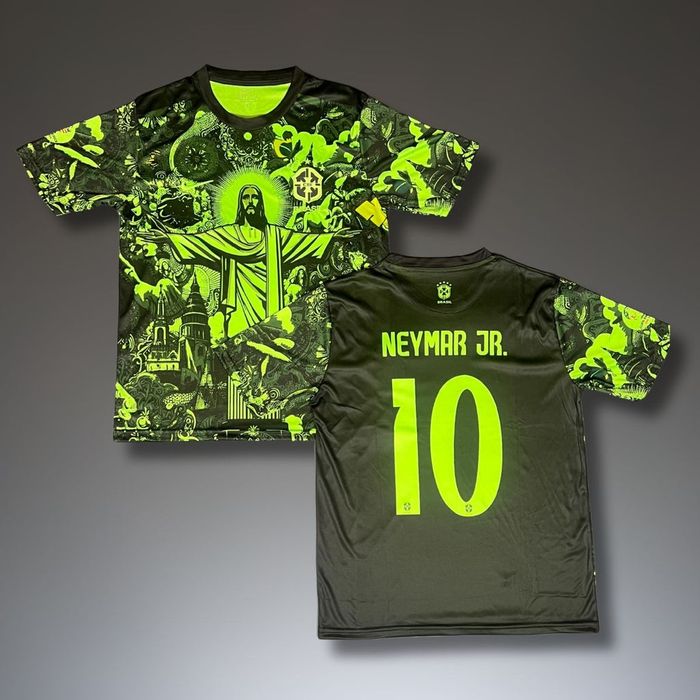 Флуоресцентна футболна тениска на Бразилия#Неймар#10!