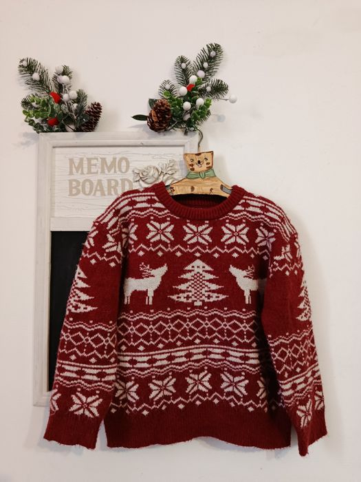 Pulover gros Shein Crăciun sărbători reni brad pentru băieți 5-6 ani