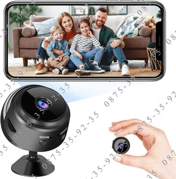 Wi-Fi mini Camera. Шпионска безжична мини скрита Камера за наблюдение.