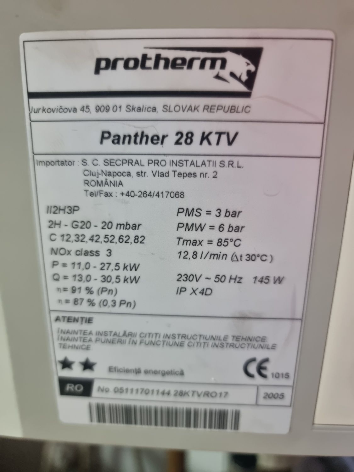 Centrala protherm lev si panther 28kw