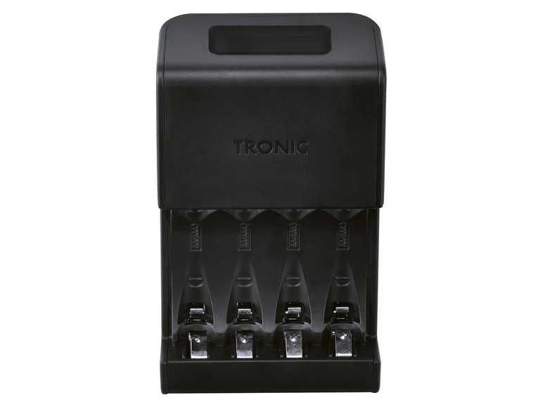 Încărcător de baterie cu 4 acumulatori TRONIC cu indicator LCD nou