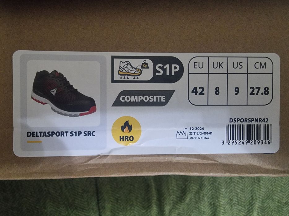 Рабочие кроссовки Delta Plus Delta Sport S1P SRC в черно-красном цвете