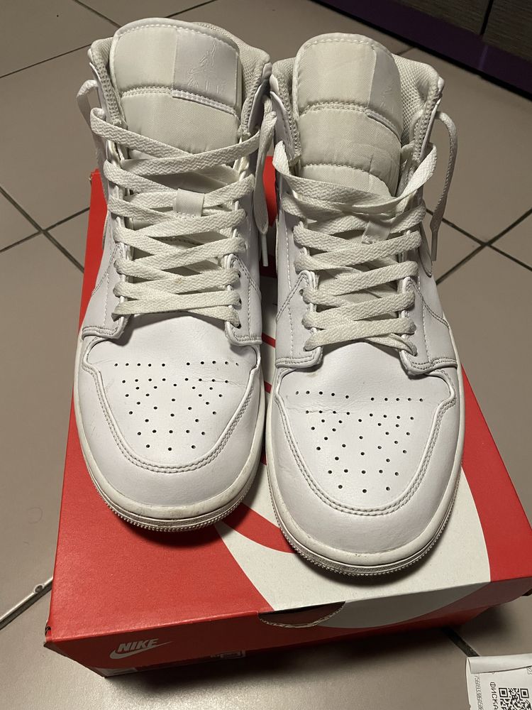 Jordan 1’s Mid white/бели