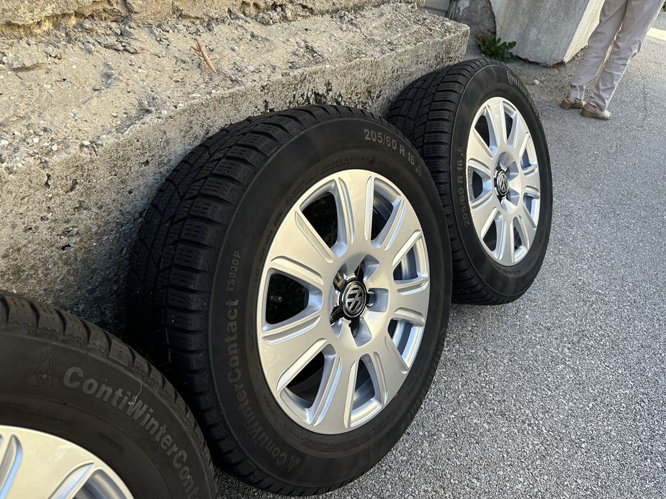 5x112 VW със зимни гуми Continental 205/60/16