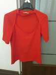 Tricou rosu decoltat Zara S