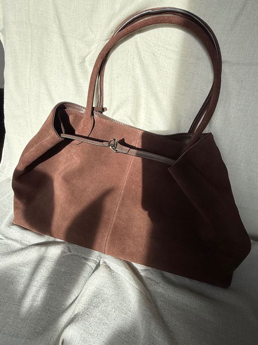 Замшевая кожаная сумка из натуральной кожи