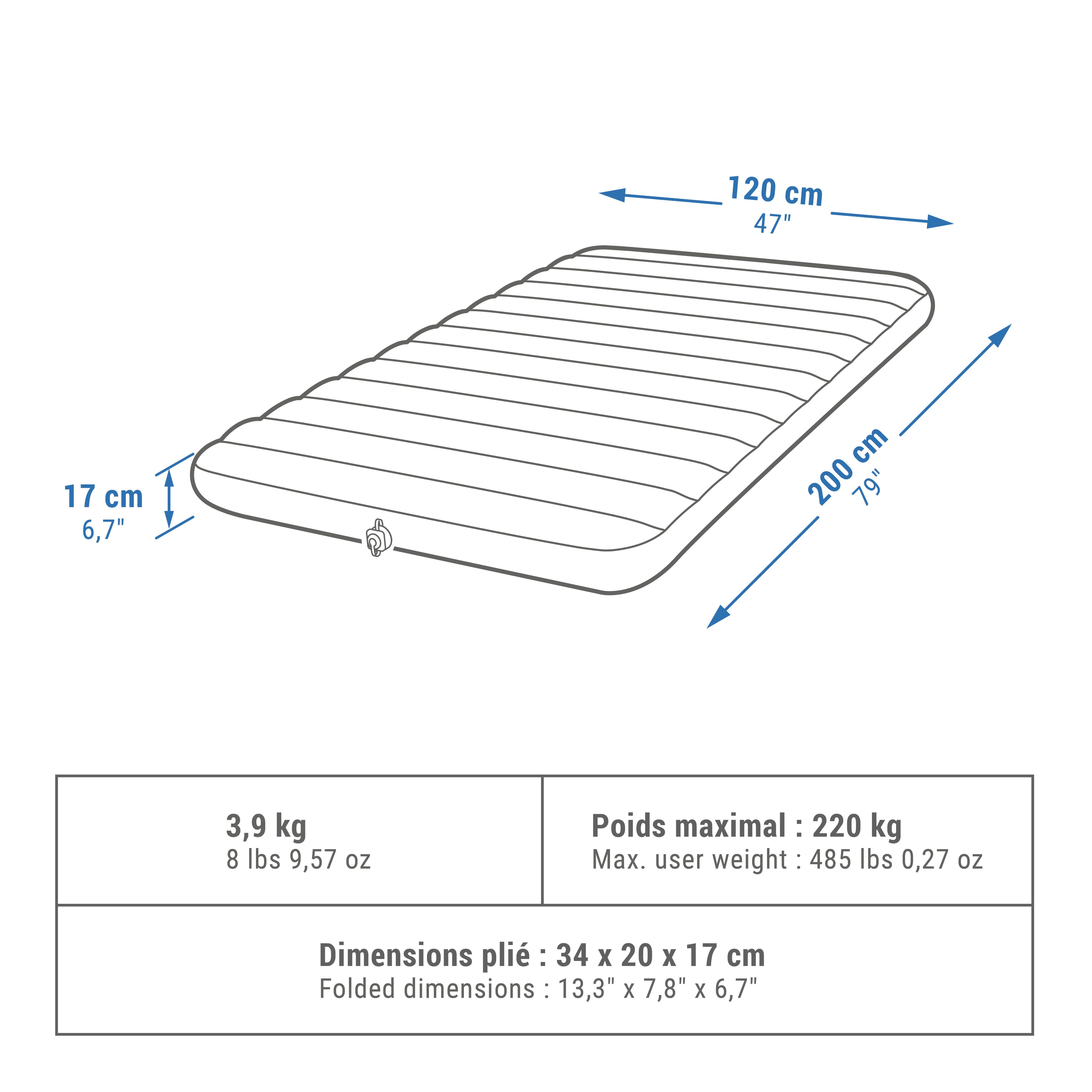Saltea Gonflabilă Air Comfort 120 - produs resigilat (nou) Decathlon
