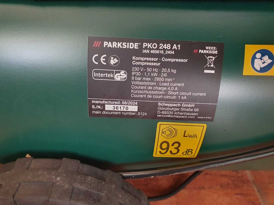Компресор PARKSIDE PKO 248 A1 24L 1.1kW
