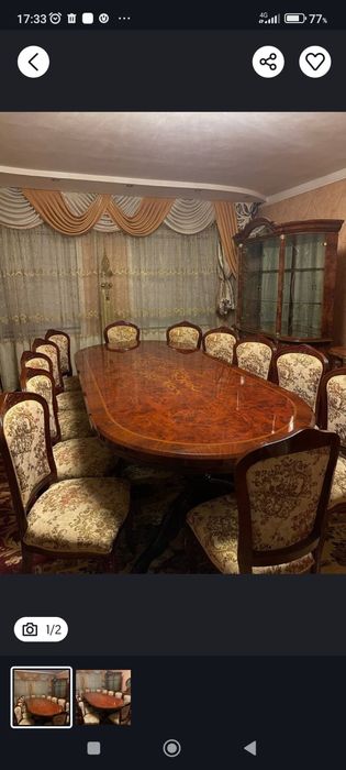 Kamplekt stol stul 12 talik, servant, kamot