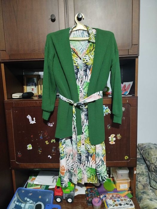 Женское платье и кардиган, 48-50 размера